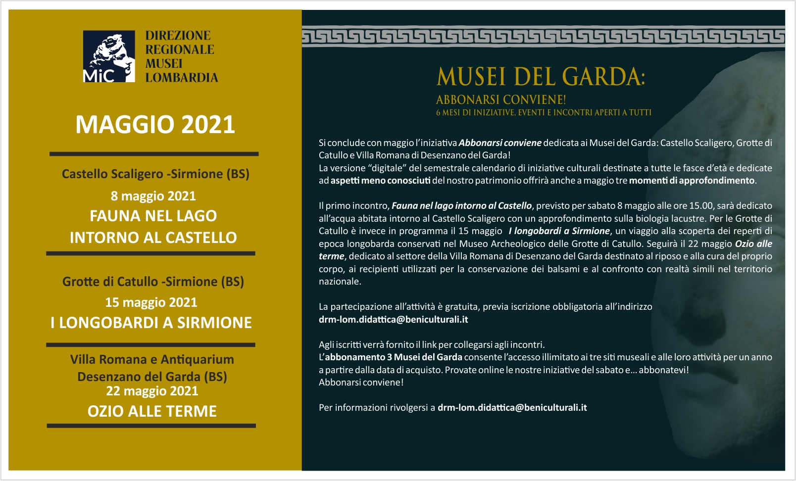 Musei del Garda: Abbonarsi conviene! – iniziative di maggio 2021